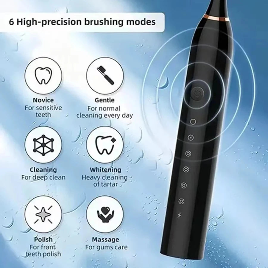 Rechargeable Sonic Electric Toothbrush – 6 Cleaning Modes