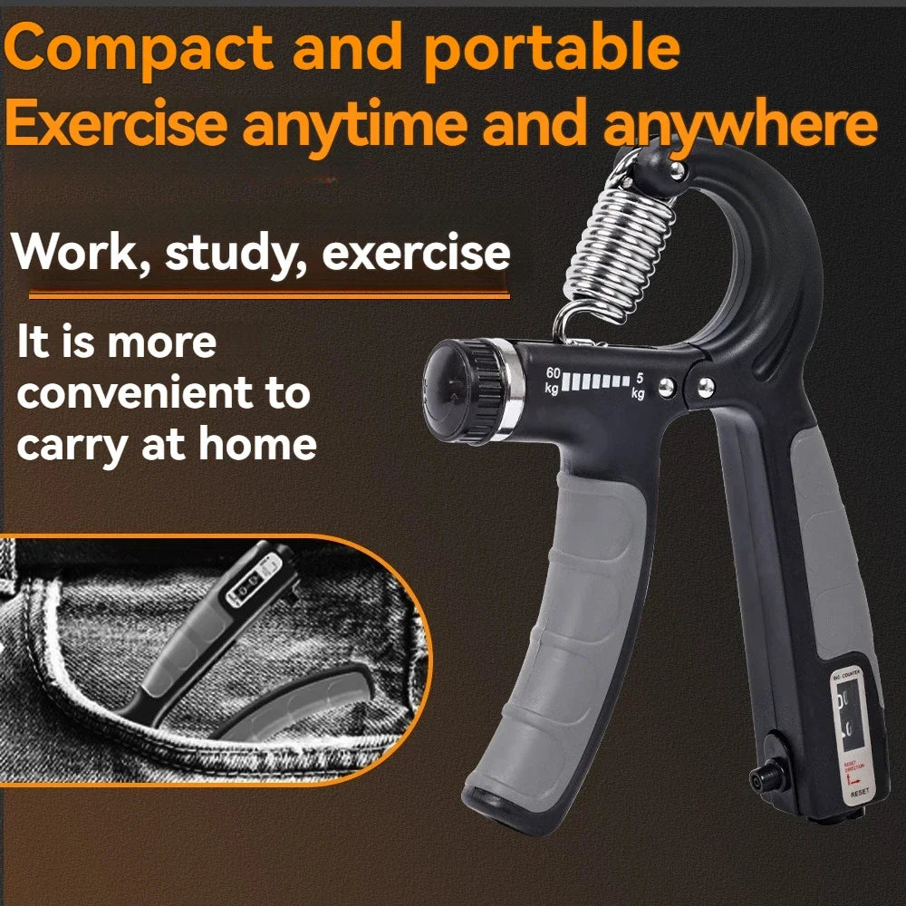Adjustable Hand Grip Strengthener Set With Counter