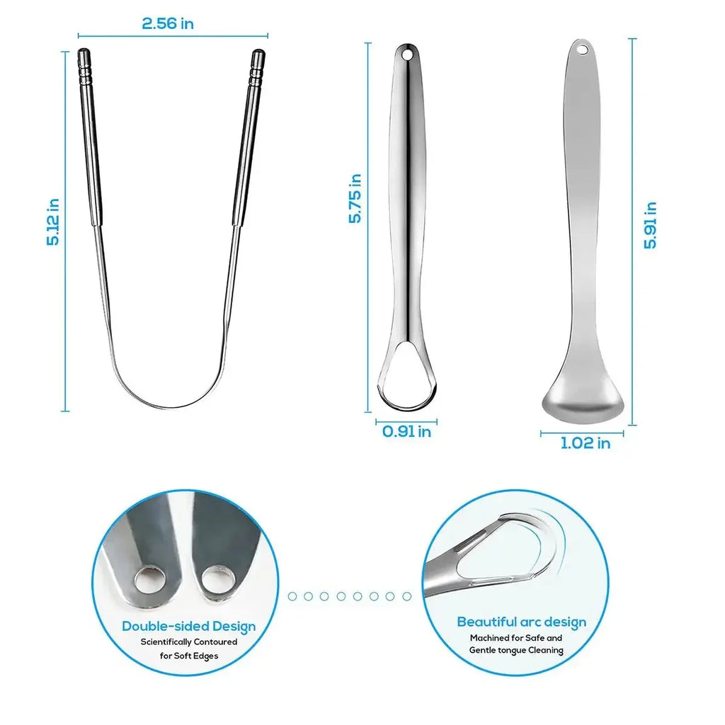 Stainless Steel Tongue Scraper – Durable Bad Breath Cleaner