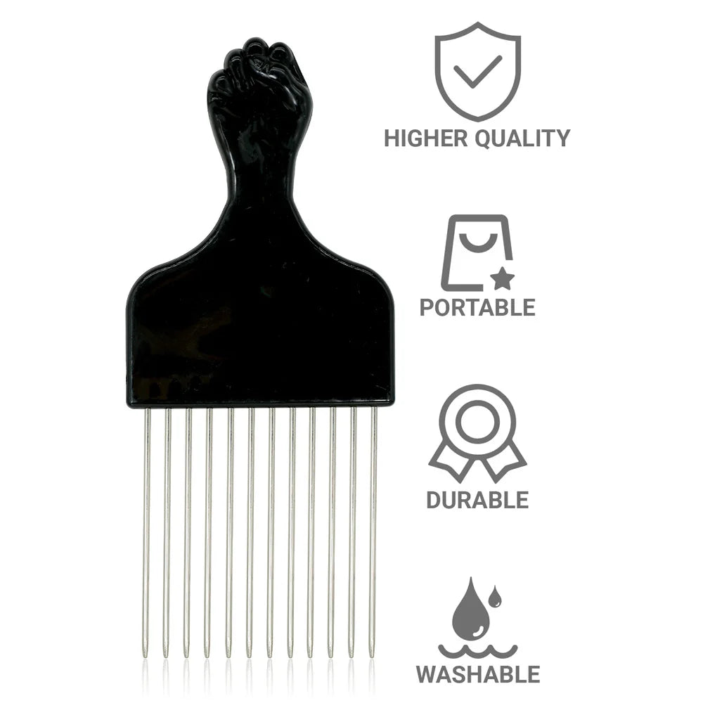 Afro Hair Curl Sponge & Pick Comb Set for Natural Styles