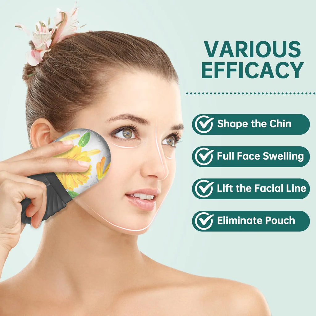 Ice Face Roller & Gua Sha Set for Cooling Facial Massage