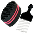 Afro Hair Curl Sponge & Pick Comb Set for Natural Styles