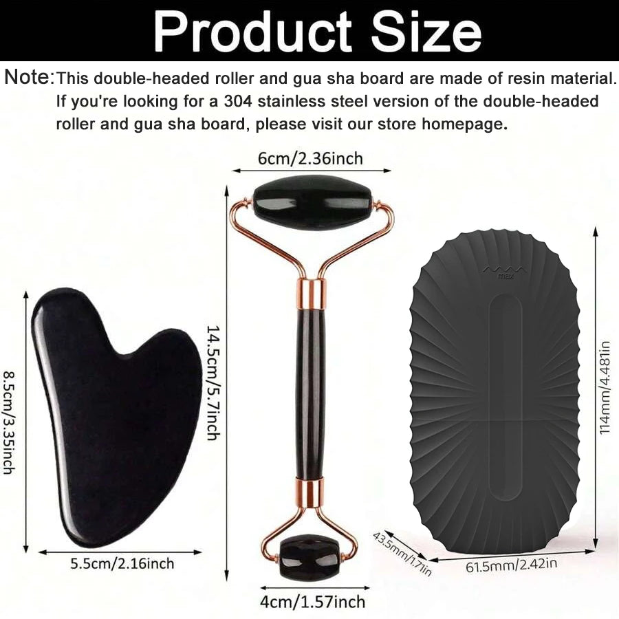 Ice Face Roller & Gua Sha Set for Cooling Facial Massage