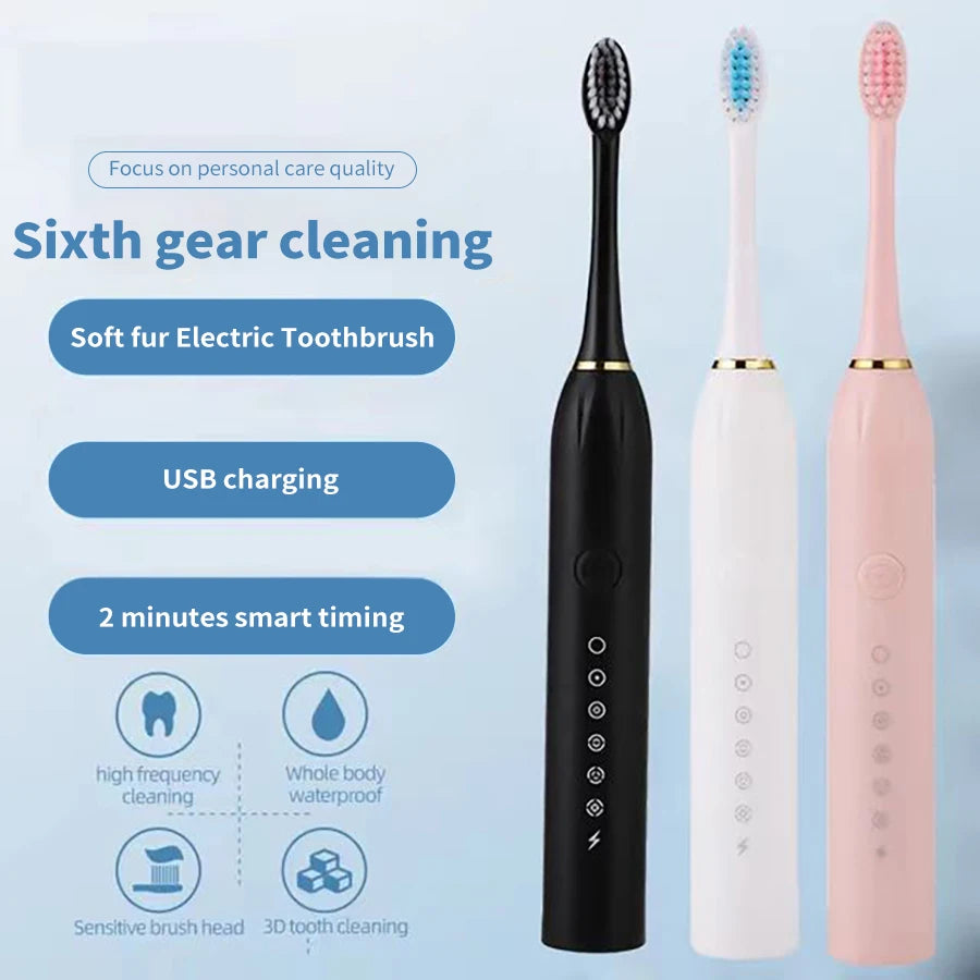 Rechargeable Sonic Electric Toothbrush – 6 Cleaning Modes