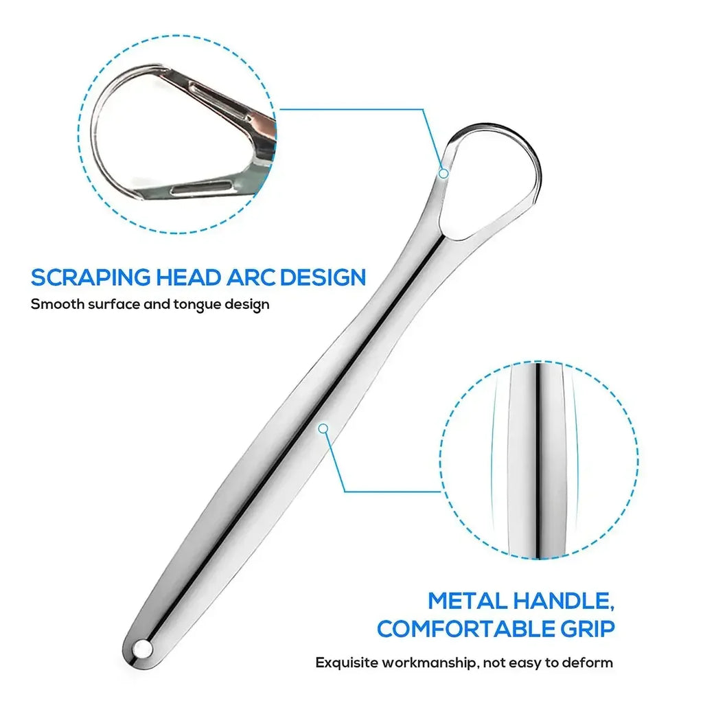 Stainless Steel Tongue Scraper – Durable Bad Breath Cleaner