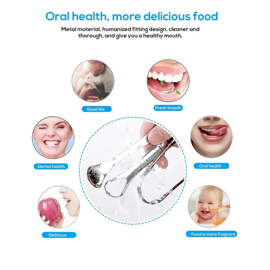 Stainless Steel Tongue Scraper – Durable Bad Breath Cleaner