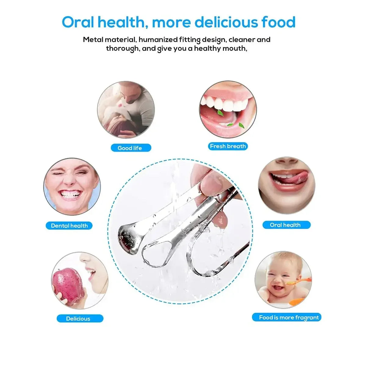 Stainless Steel Tongue Scraper – Durable Bad Breath Cleaner